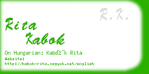 rita kabok business card